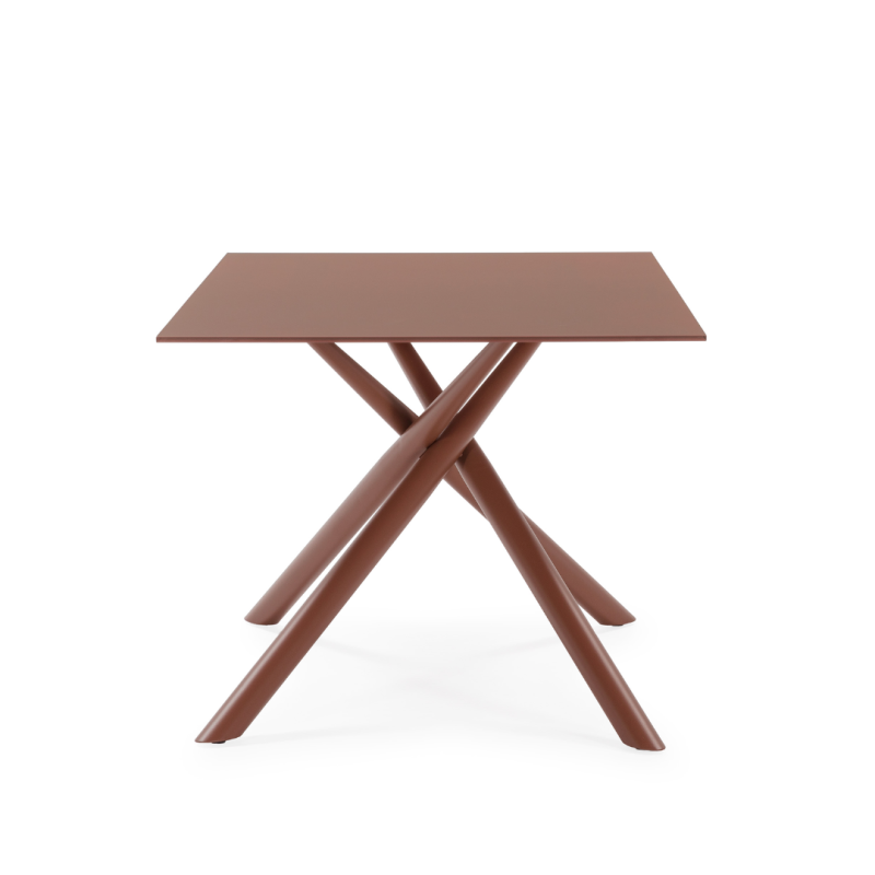 Mesa de Comedor Lexa 180x90 cm Cristal Terracota
