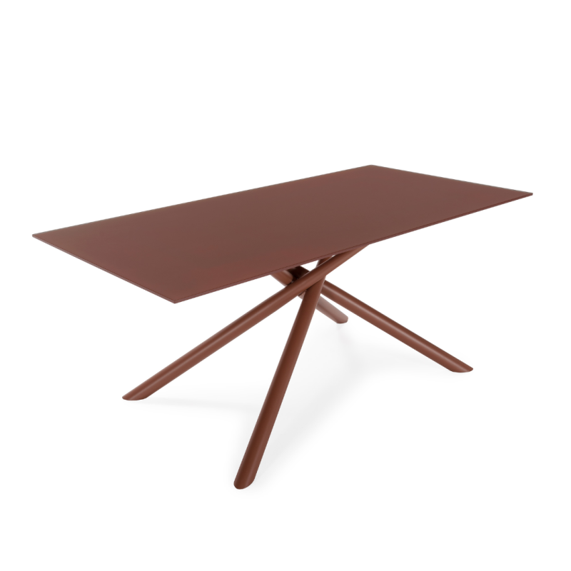 Mesa de Comedor Lexa 180x90 cm Cristal Terracota