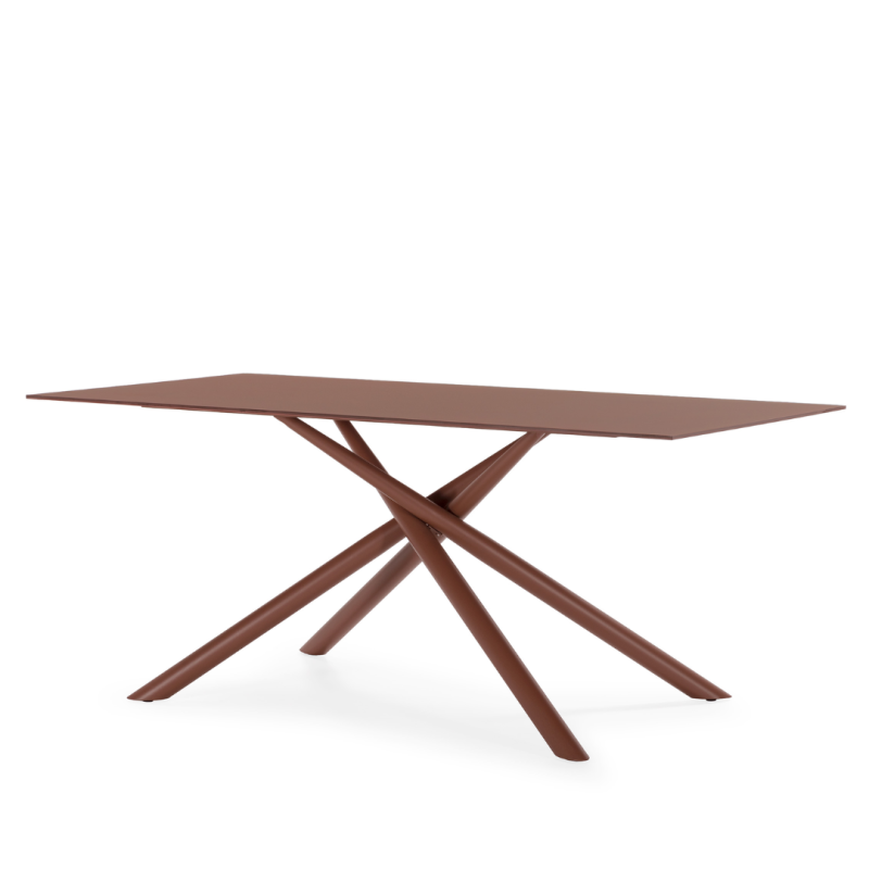 Mesa de Comedor Lexa 180x90 cm Cristal Terracota