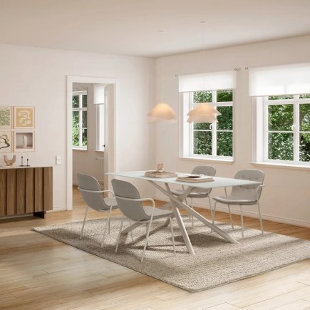Mesa de Comedor Lexa 180x90 cm Cristal Crema