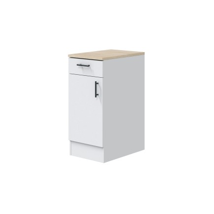 Mueble bajo de cocina de 40 con 1 puerta y 1 cajón