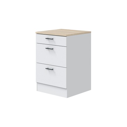 Mueble bajo de cocina de 60 con 3 cajones