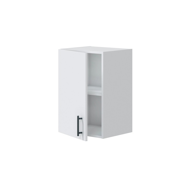 Módulo Alto de Cocina Kira 1 Puerta Blanco Brillo | 40x59x34 cm Tirador Negro