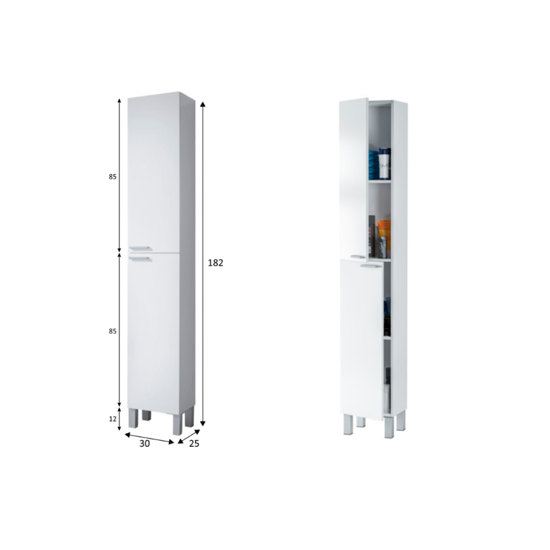 Columna de baño blanca 2 puertas