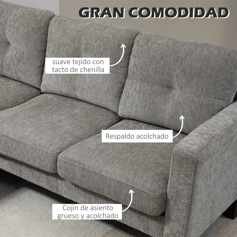 Sofá Esquinero en Forma de L Tapizado