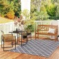 Conjunto de Jardín con Cojines Mesa y 2 Sillas de Ratán