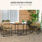 Conjunto de Jardín con Cojines Mesa y 2 Sillas de Ratán