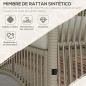 Set Jardín Duna – Sofá 2 Plazas, 2 Sillones y Mesa Cristal en Cuerda Beige