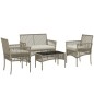 Set Jardín Duna – Sofá 2 Plazas, 2 Sillones y Mesa Cristal en Cuerda Beige