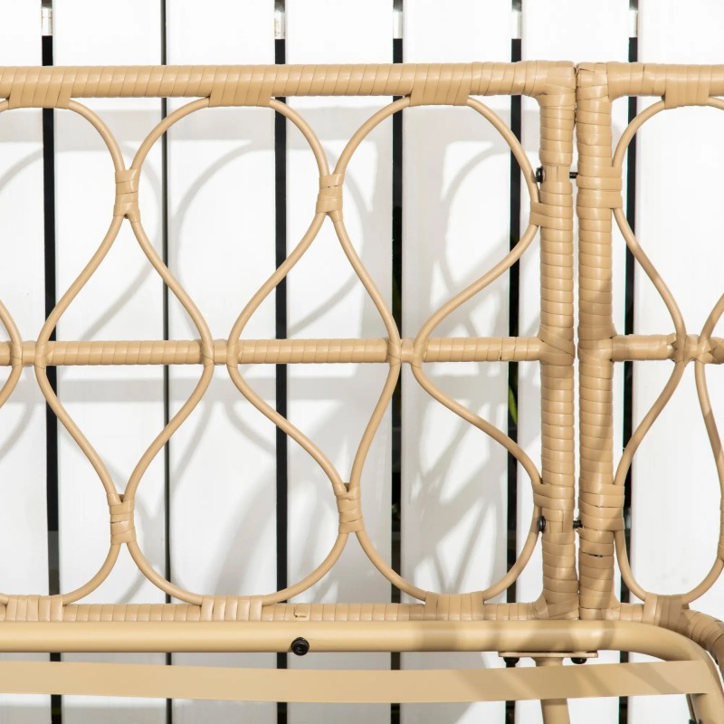 Set Jardín Boho Laro – Sofá 2 Plazas, Sillones y Mesa Cristal