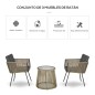 Set Balcón Tiko – 2 Sillones Cuerda Natural y Mesa Redonda Cristal