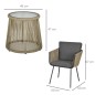 Set Balcón Tiko – 2 Sillones Cuerda Natural y Mesa Redonda Cristal