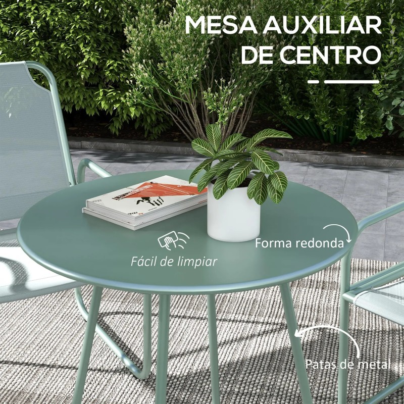 Conjunto de Jardín 3 Piezas Mesa y Sillas para Terraza