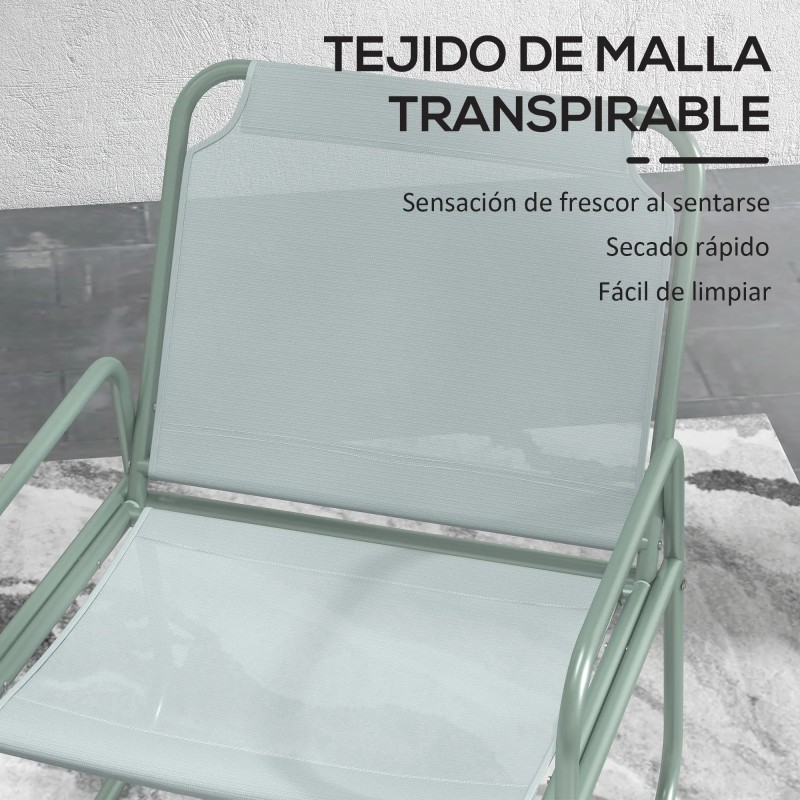 Conjunto de Jardín 3 Piezas Mesa y Sillas para Terraza