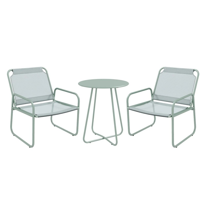 Conjunto de Jardín 3 Piezas Mesa y Sillas para Terraza
