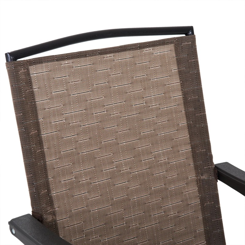 Conjunto Mesa y 2 Sillas de Jardín Plegables con Cristal