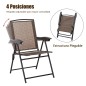 Conjunto Mesa y 2 Sillas de Jardín Plegables con Cristal