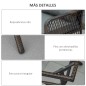Conjunto de Muebles de Ratán con Mesa y 2 Sillones