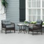 Conjunto de Muebles de Ratán con Mesa y 2 Sillones
