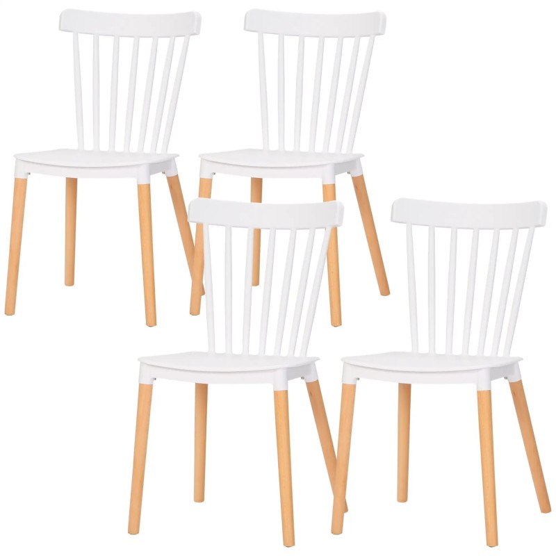 Juego de 4 Sillas de Comedor Estilo Nórdico