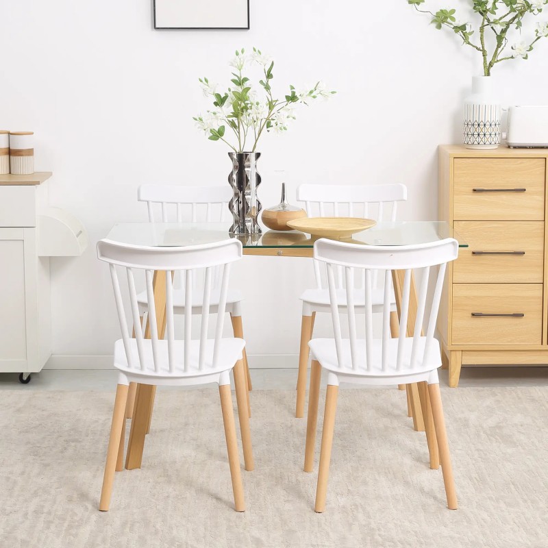 Juego de 4 Sillas de Comedor Estilo Nórdico