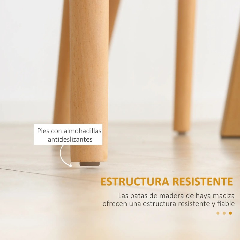 Juego de 4 Sillas de Comedor Estilo Nórdico