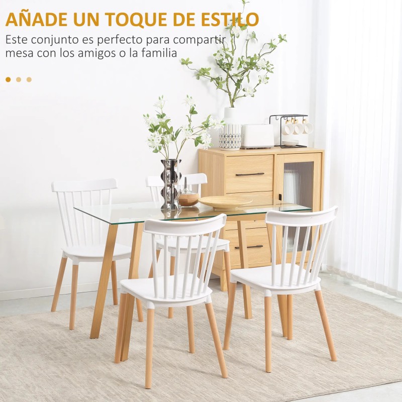 Juego de 4 Sillas de Comedor Estilo Nórdico