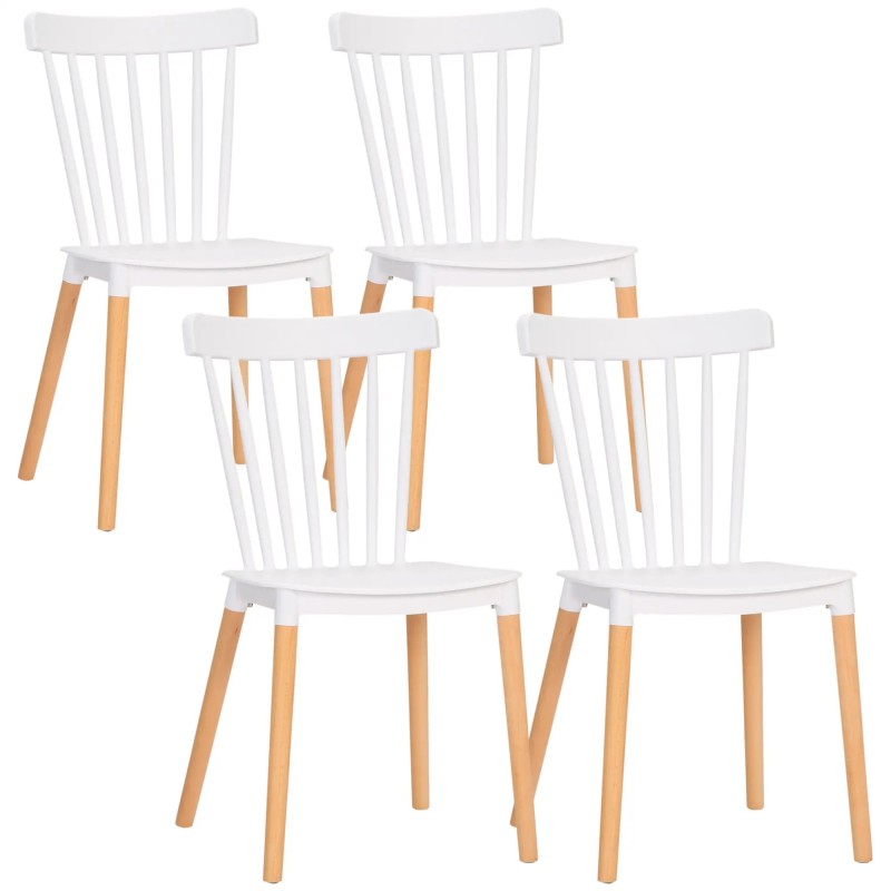Juego de 4 Sillas de Comedor Estilo Nórdico