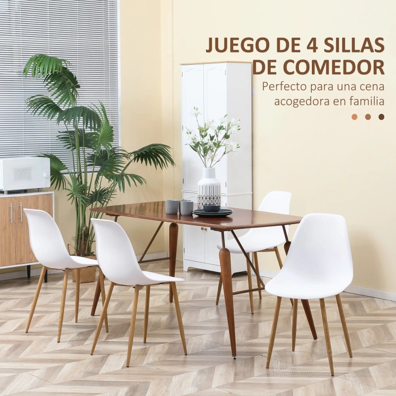 Pack de 4 Sillas de Comedor con Respaldo Alto