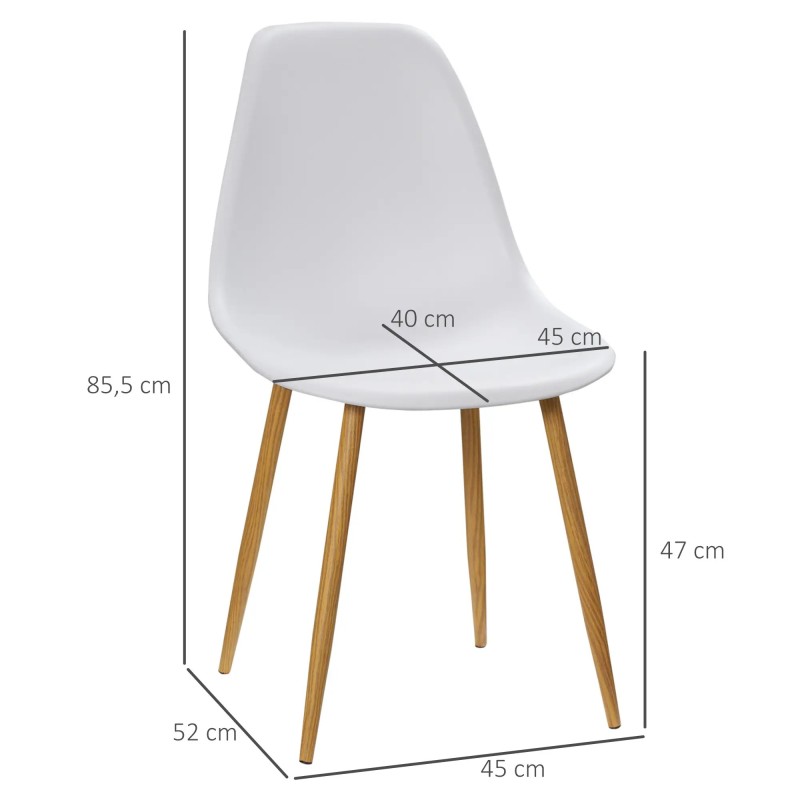 Pack de 4 Sillas de Comedor con Respaldo Alto