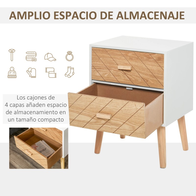 Mesita de Noche de Madera 2 o 4 cajones
