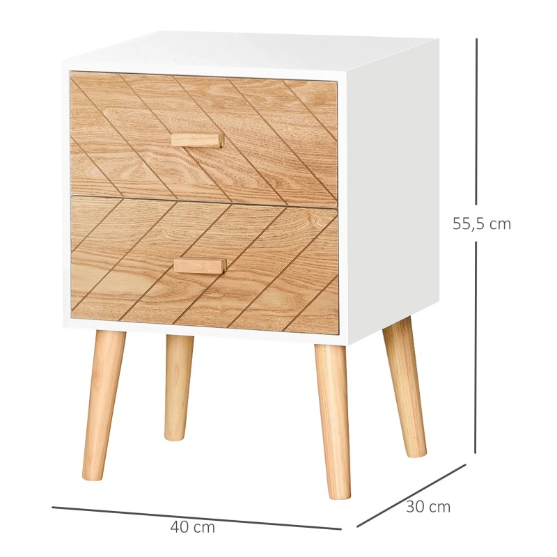 Mesita de Noche de Madera 2 o 4 cajones