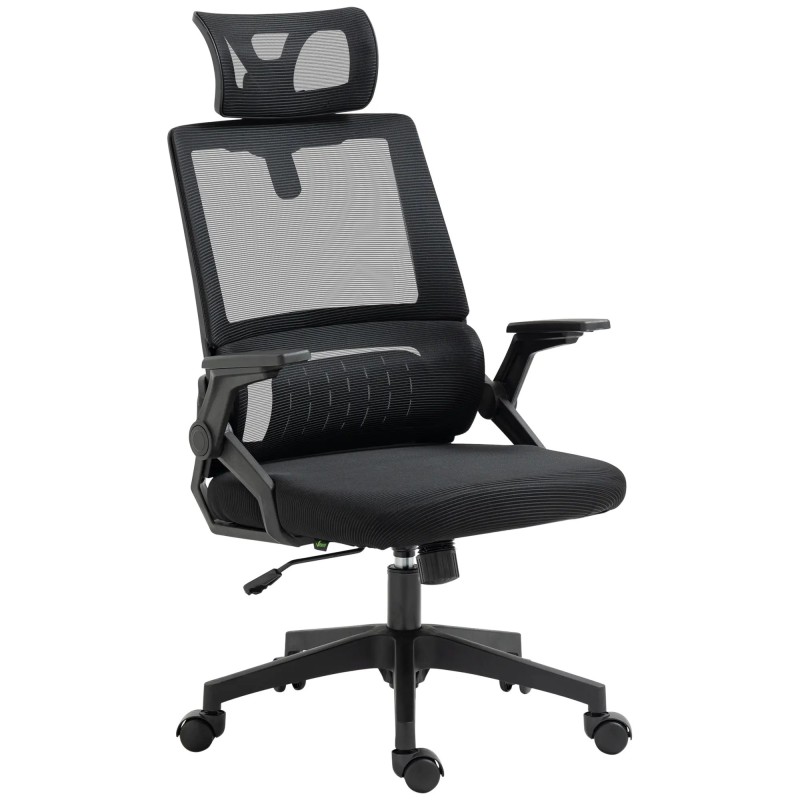Silla de Oficina Giratoria en Piel Sintética con Altura Ajustable