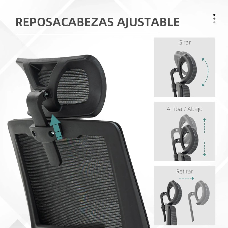 Silla de Oficina Giratoria en Piel Sintética con Altura Ajustable
