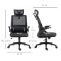 Silla de Oficina Giratoria en Piel Sintética con Altura Ajustable