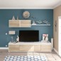 Conjunto Salón Alida 200 cm | Mueble TV, Módulo y Estante Roble Canadian