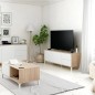 Mueble TV Brooklyn 130 cm - Blanco Mate y Roble Canadian