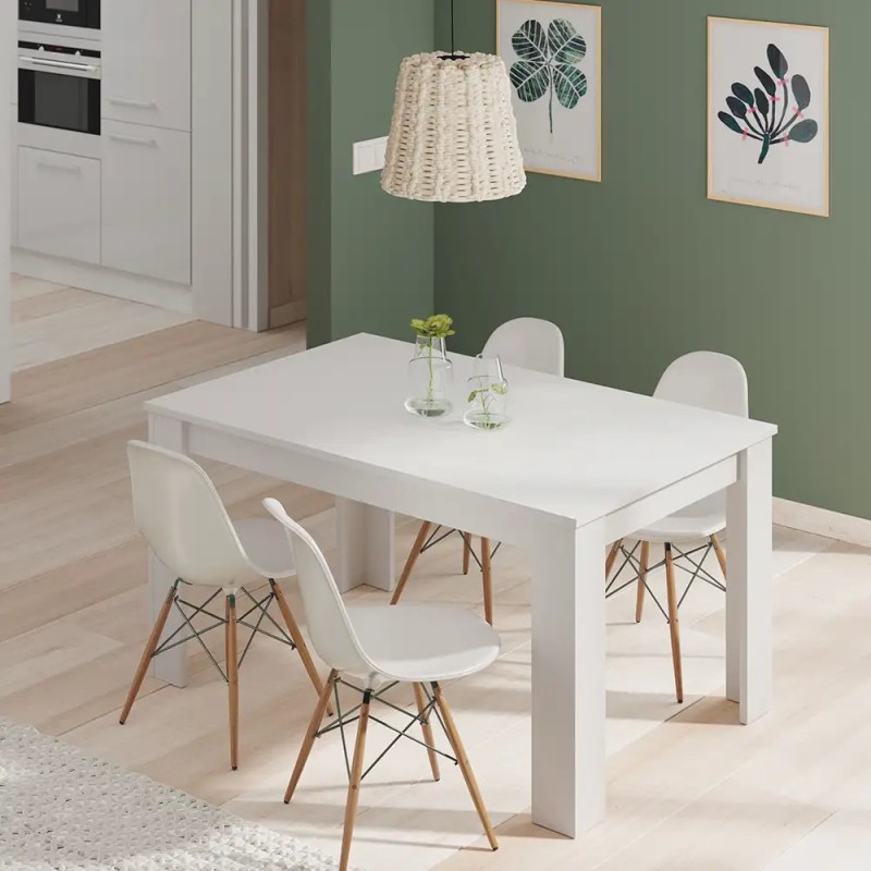 Mesa de Comedor Extensible Blanca 140 a 190 cm Moderna