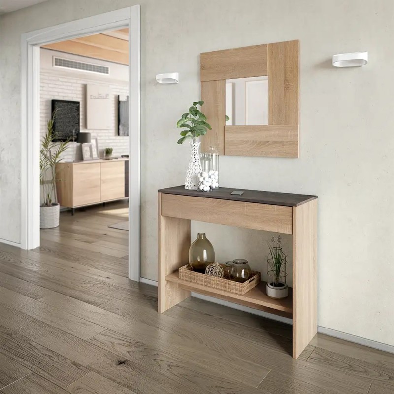 Mueble de Entrada Recibidor Consola con Espejo