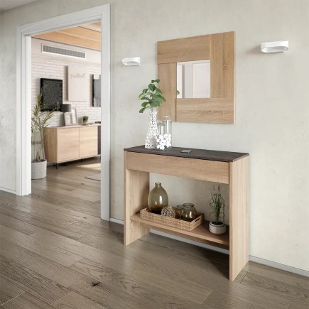 Mueble de Entrada Recibidor Consola con Espejo