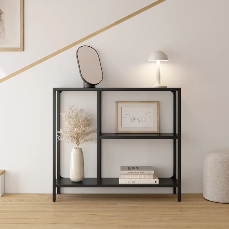 Estantería Recibidor Titania 90 cm Metálica Negra
