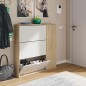 Zapatero Class 106 cm Roble y Blanco 30 Pares