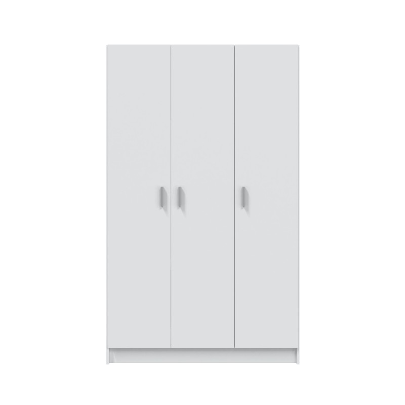 Armario multiusos 3 puertas blanco con escobero