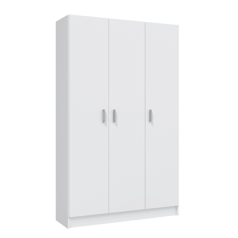 Armario multiusos 3 puertas blanco con escobero