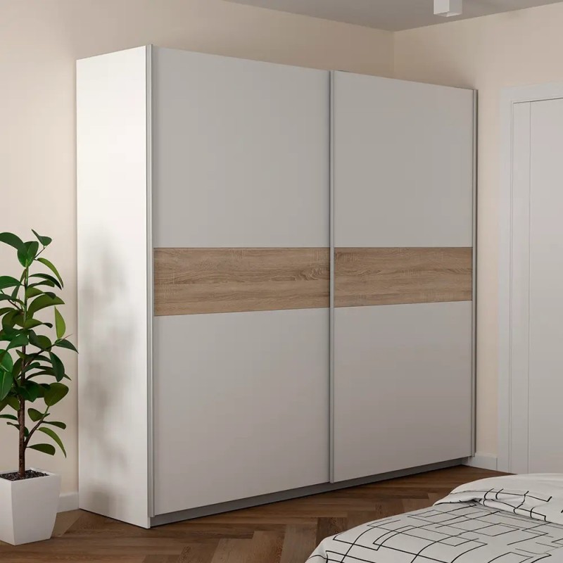 Armario Dormitorio 220 cm Puertas Correderas Blanco Mate