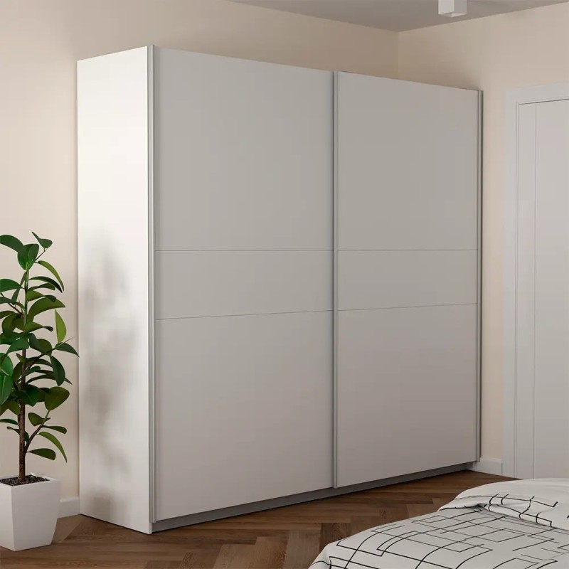 Armario Dormitorio 220 cm Puertas Correderas Blanco Mate