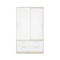 Armario 120 cm Puertas Correderas y Cajones Blanco Roble Natural