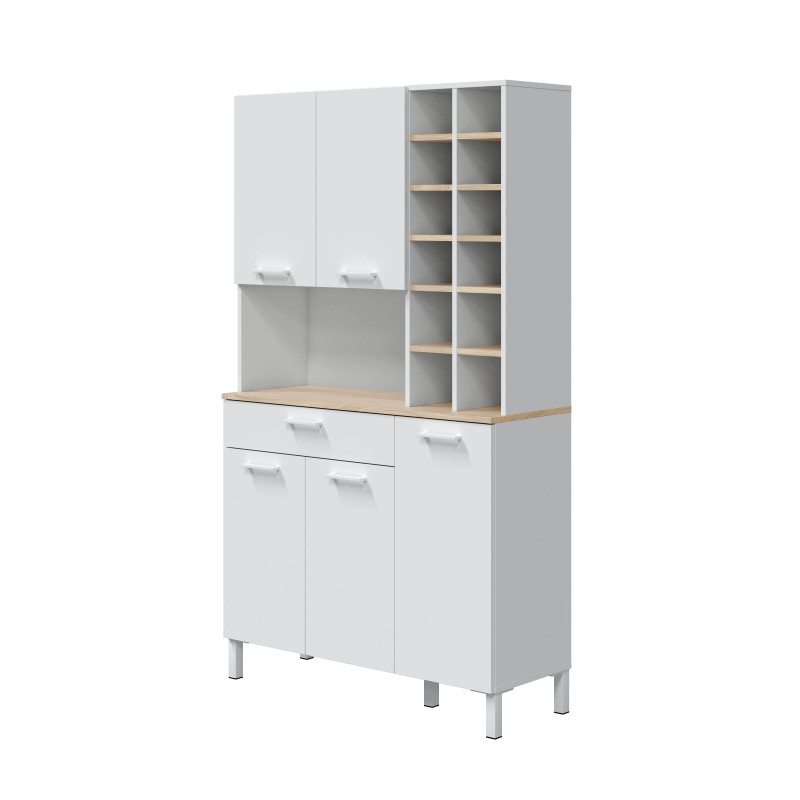Mueble auxiliar cocina 5 puertas + 1c + botellero