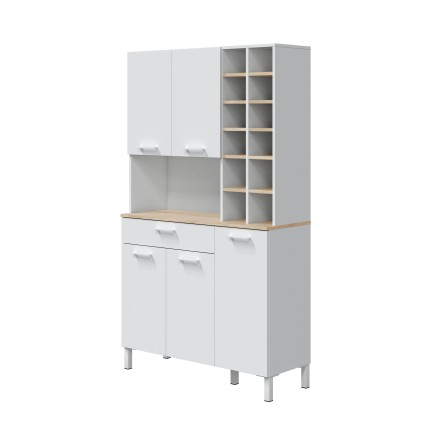 Mueble auxiliar cocina 5 puertas + 1c + botellero