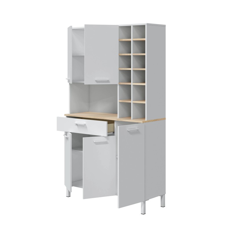Mueble auxiliar cocina 5 puertas + 1c + botellero
